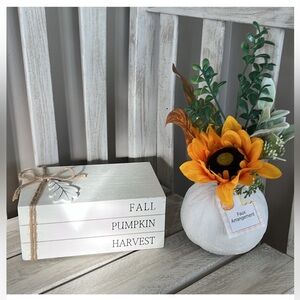 Fall Decor & Floral Arrangement in White Pumpkin Vase 🍃🆕🍃